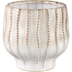 PTMD Bloempot Dell - 21x21x22 cm - Keramiek - Creme
