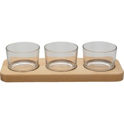 Clayre & Eef Serveerschaal  29x11x7 cm Hout Glas Presenteerschaal