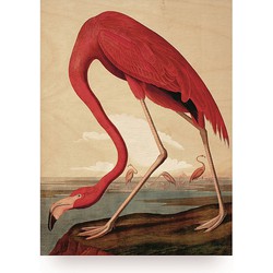 KEK Amsterdam Houten Print Muurdecorati Flamingo - L 75x100 cm