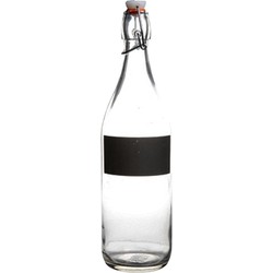 Weckflessen/lege deco flessen met krijt tekstvak 970 ml - Decoratieve flessen