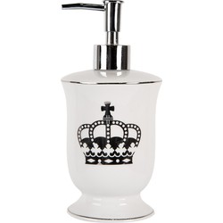 Clayre & Eef Zeepdispenser 350 ml Wit Keramiek Zeeppompje