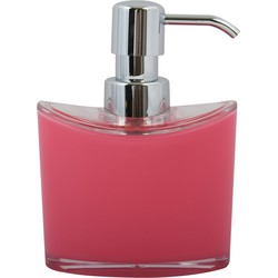 MSV Zeeppompje/dispenser Aveiro - PS kunststof - fuchsia roze/zilver - 11 x 14 cm - 260 ml - Zeeppompjes