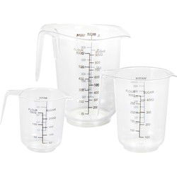 Cuisine Elegance - Set 3x maatbekers transparant 250/500/1000 ml - Maatbekers