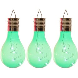3x Buitenlampen/tuinlampen lampbolletjes/peertjes 14 cm groen - Buitenverlichting