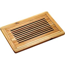 FSC Acacia Houten Broodsnijplank + Kruimelvanger | Broodplank hout met Brood Kruimel opvangbak | Brood snijplank met rooster | Snijplank voor brood | Afm. 47,5 x 32 x 2 Cm.