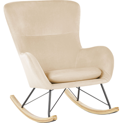 Beliani ELLAN - Schommelfauteuil-Beige-Fluweel