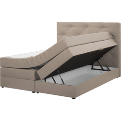 MILORD - Tweepersoons boxspringbed - Bruin - 160 x 200 cm - Polyester