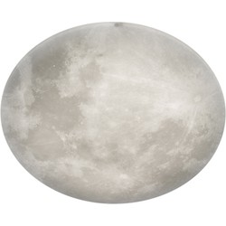 Moderne Plafonnière  Lunar - Staal - Wit - LED - Landelijk - Woonkamer - Eetkamer