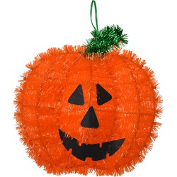 Clayre & Eef Halloween decoratie Pompoen 27 cm Oranje Kunststof Rond Wanddecoratie