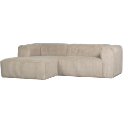 WOOOD Bean Chaise Longue Links - Ribstof - Travertin - 73x254x178