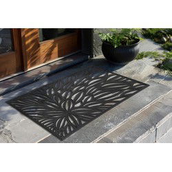 Lagos Rubber - Deurmat - Buitenmat – Zwart - Slijtvast & 100% Rubber- 45x75 CM