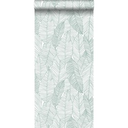 Walls4You behang bladeren groen en wit - 0,53 x 10,05 m - 935309