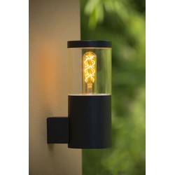 smalle stijlvolle wandlamp buiten zwart E27