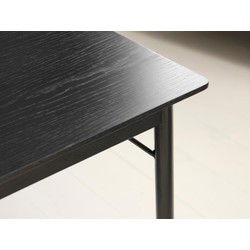 Eettafel Zwart - 90x140x75cm - Eikenhout - Tafel Savona