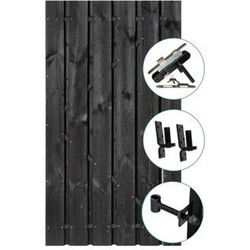 Tuindeur Privacy grenen zwart 100 cm Tuindeco