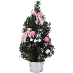Kunstboom/kunst kerstboom inclusief kerstversiering 40 cm kerstversiering - Kunstkerstboom