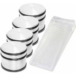 4x Ronde deurstopper 9 x 7.5 cm + gratis deurwig transparant - Deurstoppers