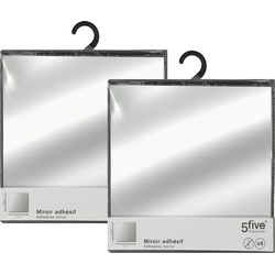 5Five Plak spiegels tegels - 8x stuks - glas - zelfklevend - 30 x 30 cm - vierkantjes - muur/deur/wand - Spiegels
