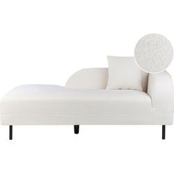 Beliani LE CRAU - Chaise longue-Wit-Bouclé