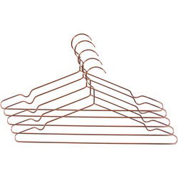 QUVIO Kledinghanger set van 5 - Metaal - Koperkleur