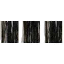 3x zakjes lametta engelenhaar zwart 50 x 40 cm - Kerstslingers