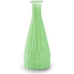 Jodeco Bloemenvaas Patty - mat groen - glas - D8,5 x H21 cm - fles vaas - Vazen