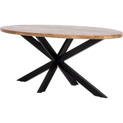 Giga Meubel Eettafel Ovaal - Visgraat - Hout - 240x100x78cm - Max