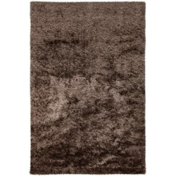 Tapijtenloods Twist - Hoogpolig Vloerkleed - Effen Velvet Tapijt - Fluweel - Bruin- 80x150 CM