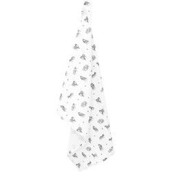 Clayre & Eef Theedoek  50x70 cm Grijs Wit Katoen Katten Keukenhanddoek