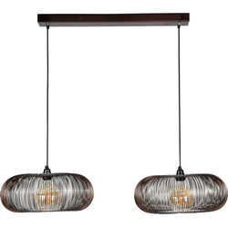 AnLi Style Hanglamp 2x Ø43 disk wire copper twist