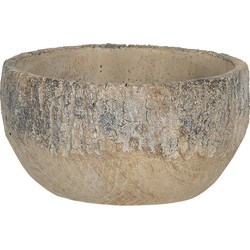 Clayre & Eef Bloempot  Ø 23x11 cm Bruin Steen Rond Bloempot binnen