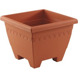 Kunststof terracotta plantenbakken/bloempotten Lima 40 cm vierkant - Plantenbakken