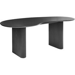 PEERY - Ronde eettafel - Zwart - 198 x 93 cm - Hout