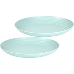 Set van 2x stuks rond kunststof borden groen 25 cm - Dinerborden