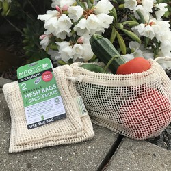 Biologische katoenen zak voor groenten en fruit - Set van 2