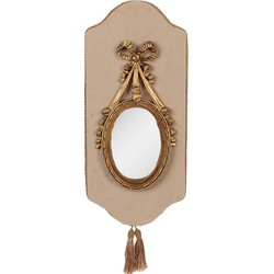 Clayre & Eef Spiegel  20x2x44 cm Beige Goudkleurig Kunststof Glas Wandspiegel