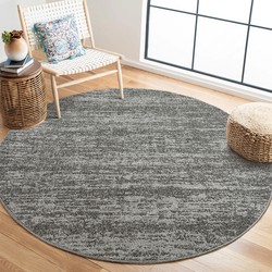 Relax Oslo - Laagpolig Effen Vloerkleed - Rond - Modern Tapijt - Grijs- 150 CM ROND