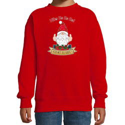 Bellatio Decorations kersttrui/sweater voor kinderen - Kado Gnoom - rood - Kerst kabouter 9-11 jaar (134/146) - kerst truien kind