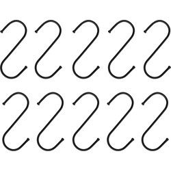 QUVIO Ophanghaken - RVS - zwart - M - 9,5 cm - 10 stuks