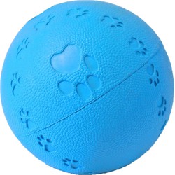 Rubberen bal pawprint met geluid 11 cm