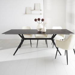 Eettafel Grace marmerlook zwart