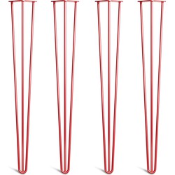 The Hairpin Leg Co. - Hairpin Legs - 10mm - Werkbladpoten - 3 Staven - Rood