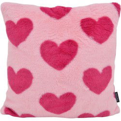 Sierkussen Furry Hart Roze | 45 x 45 cm | Polyester