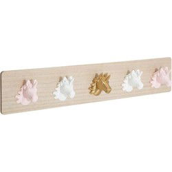 Atmosphera kapstok - eenhoorn - 5 haaks - MDF/kunststof - 55 x 6 x 10 cm - Kapstokken