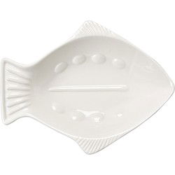 Clayre & Eef Schaaltje Vis Wit Keramiek
