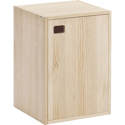 Meubel 1 deur van massief grenen met 1 in hoogte verstelbare plank - L37 x H53,5 cm