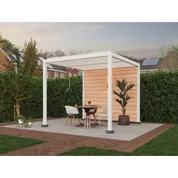 Aluminium pergola met lamellen wit, 300 x 300 cm