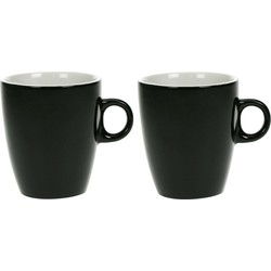 Cosy & Trendy Koffiekopjes/bekers - 8x - zwart - 190 ml - Keramiek - Bekers