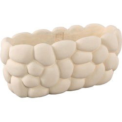 PTMD Bloempot Mikay - 45x20x20 cm - Cement - Wit