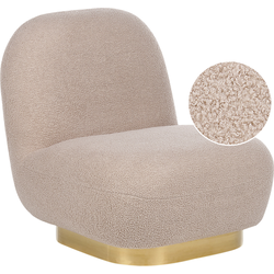 Beliani LOVIISA - Fauteuil-Beige-Bouclé